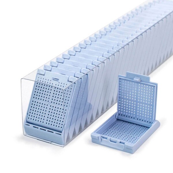 Hinged Biopsy Cassette, blue